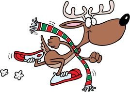 cartoon christmas deer ice skating