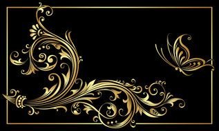 Beautiful black and gold design clipart