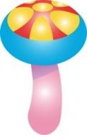 painted colorful toy mushroom