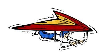 Hang Gliding Cartoon drawing