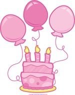 Pink Birthday Cake Clip Art N4