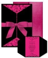 Hot Pink And Black Wedding Invitations