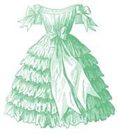 painted green victorian dress