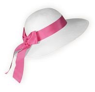 White hat with the pink ribbon clipart