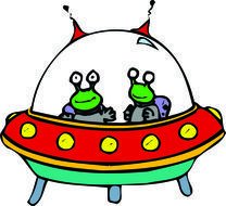 nice Cartoon Alien Spaceship drawing