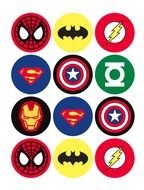 set of Superhero Cupcake Toppers