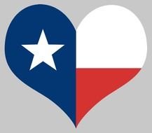 Texas Flag Heart drawing