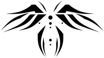 Black and white drawing of Zulu African Tribal Tattoo clipart