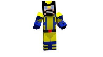 drawn yellow robot from Minecraft