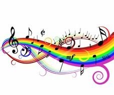 Colorful Music Notes Clip Art N4