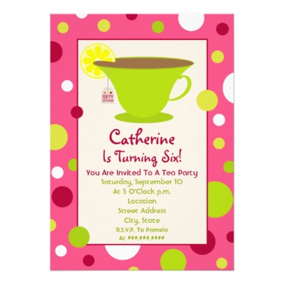 Tea Party Birthday Invitations