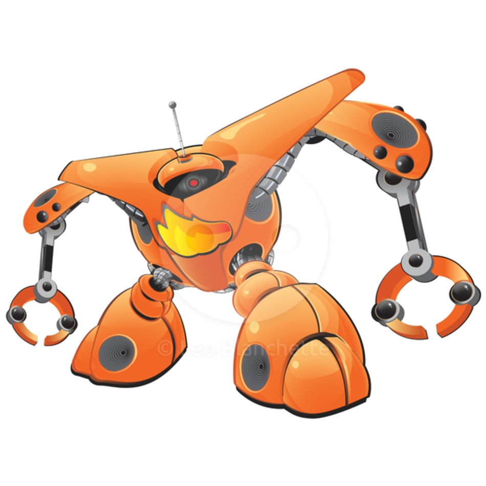 ClipArt Illustration Robot Sentinel Behemoth Guardian Machine