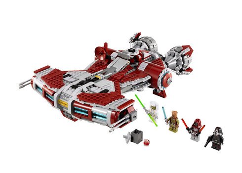 lego figures near the cruiser