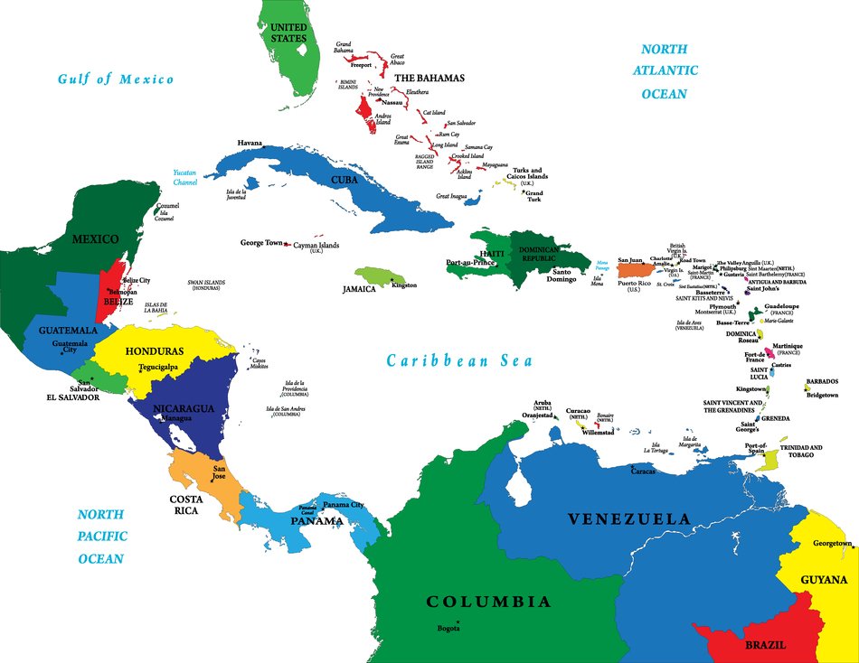 Map Of Central America drawing