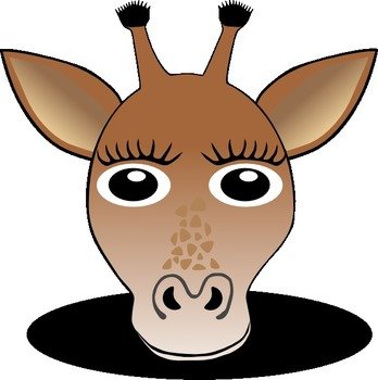 Giraffe Face Clip Art N3