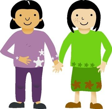 Girl Friends Clip Art N2