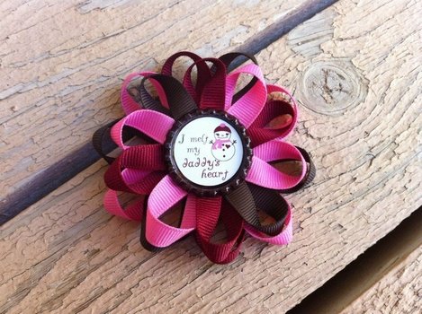 M2MG Alpine Sweetie I Melt My Daddys Heart Bottle Cap Hair Bow Https