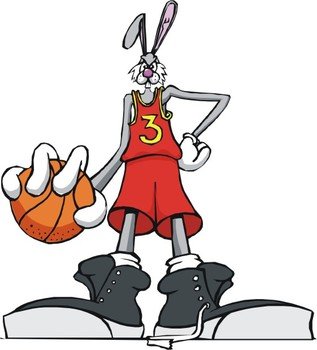 Cartoon Playing Basketball