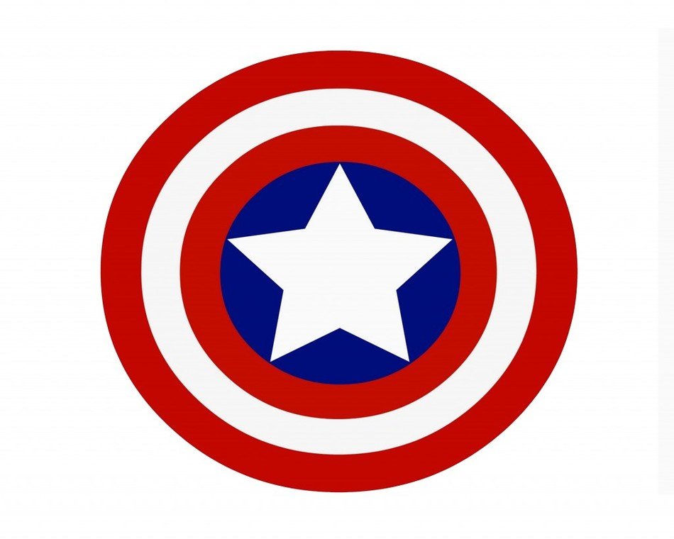 superhero shield with star on a white background