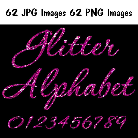 Pink Glitter Clip Art Numbers free image download