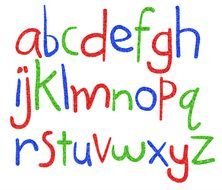 Colorful drawing of the letters of alphabet clipart