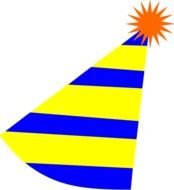 blue yellow Party Hat Clip Art drawing