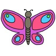 Clip art of colorful Butterfly