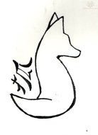 black and white fox symbol