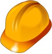 orange construction helmet on a white background