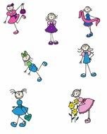 Girl Stick Figure Clip Art N10