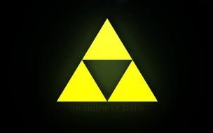 yellow triangle on a black background