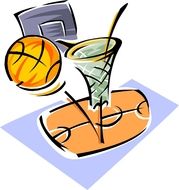 drawing of Basketball court