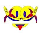 Ojos De Banano, colorful cartoon face, Clipart