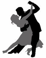 Ballroom Dancing, silhouette of couple