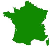 green clear map of France