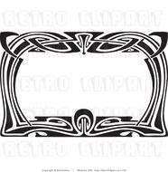 Art Deco Border Clip Black And White
