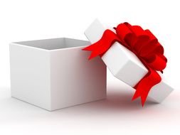Gift Box with red bow drawing