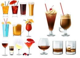 clip art with cocktails and soft drinks