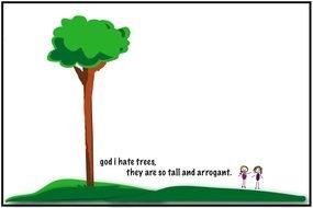 tall tree and children