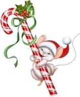 Mouse With Candy Cane Clip Art drawing