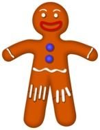 Colorful Gingerbread Man clipart