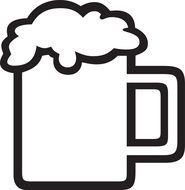 Black And White Drawing Of The Beer Mug Clipart