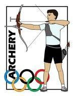 athlete with a bow at the olympic games