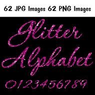 Pink Glitter Clip Art Numbers