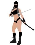 drawing of a girl in a ninja costume