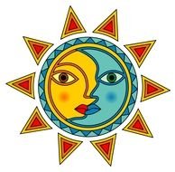 painted sun moon