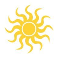shining yellow Sun, Tribal Tattoo