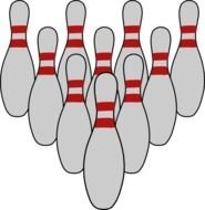 lots of gray pins for bowling