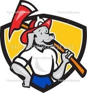 Cartoon Fireman Dog Clip Art