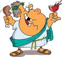 cheerful greek man with a glass of wine